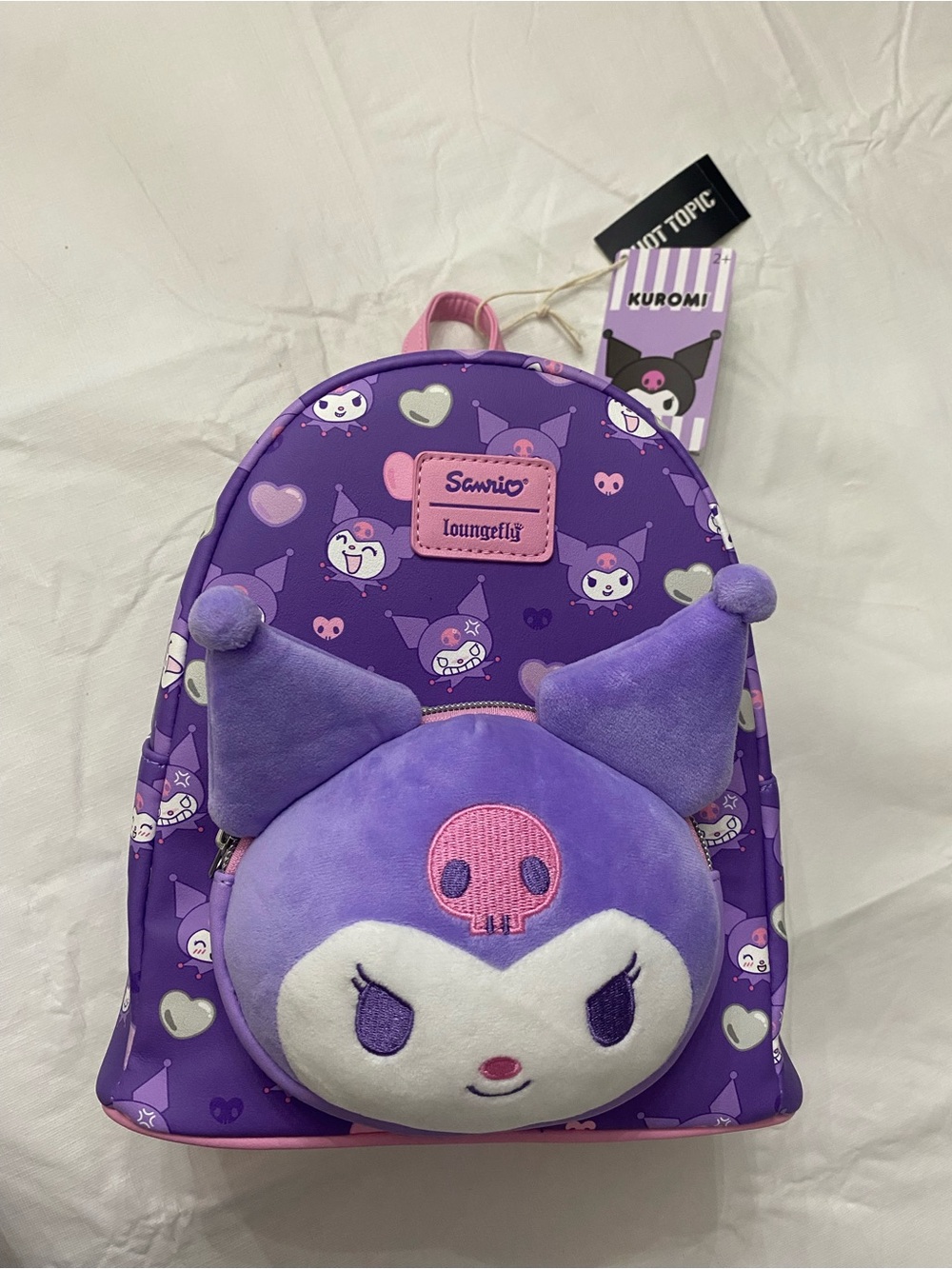 Loungefly Sanrio Kuromi Plush Purple and Pink Mini Backpack